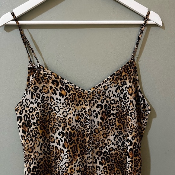 KNOW ONE CARES Animal Print Satin Slip Dress size medium - Picture 3 of 5